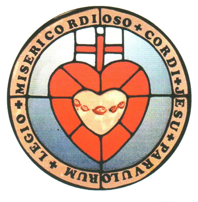 Het logo van het Legioen Kleine Zielen bestaat uit het Heilig Hart van Jezus dat het Onbevlekt Hart van Maria omgeeft, het geheel cirkelvormig omringd door de Latijnse woorden : Legio Misericordioso Cordi Jesu Parvulorum : "Het Legioen Kleine Zielen van het Barmhartig Hart  van Jezus".
