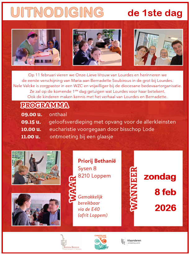 Flyer van de 1ste dag op 8 februari 